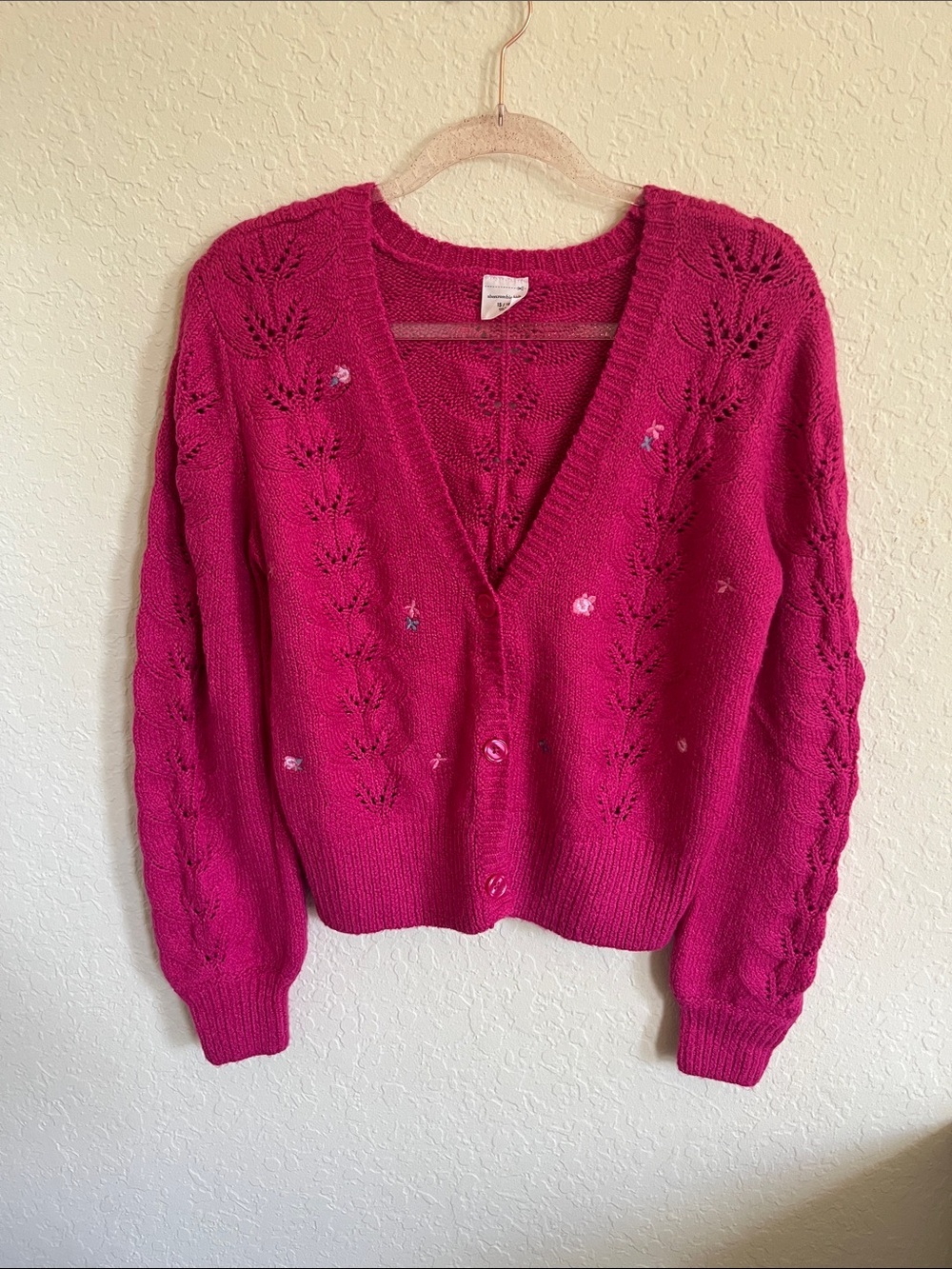 abercrombie kids Fuchsia V-Neck Knit Cardigan